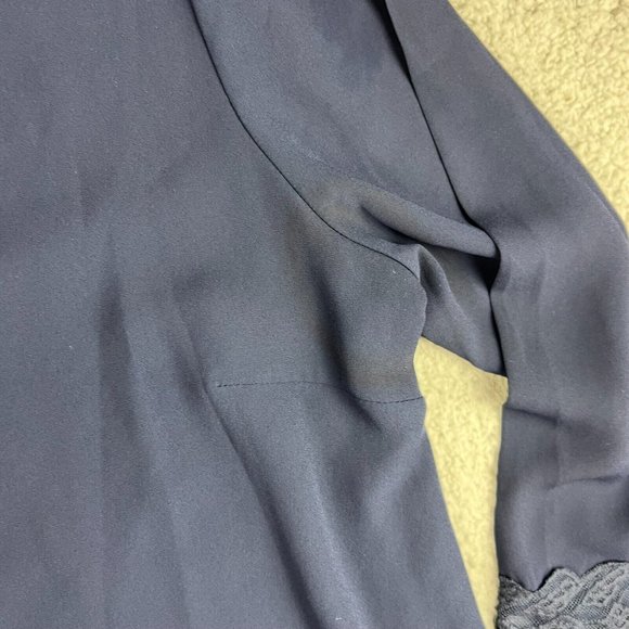 ASTR Women’s Navy Blue Dress Size Large Lace Blouson Polyester Casual - Picture 5 of 10